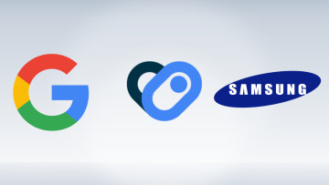 Logos for Samsung Google and Health Connect on a light background